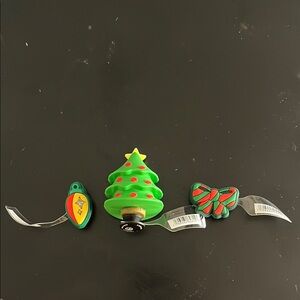 3 Christmas Tree and Ornament croc Charms/Jibbits